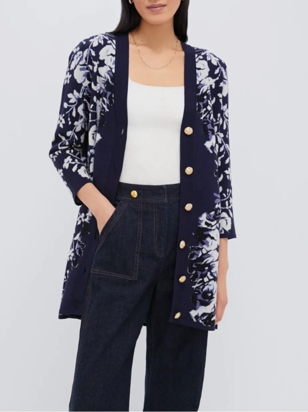 Tuckernuck Floral Horizon Liv Cardigan Sweater Size XL NWT